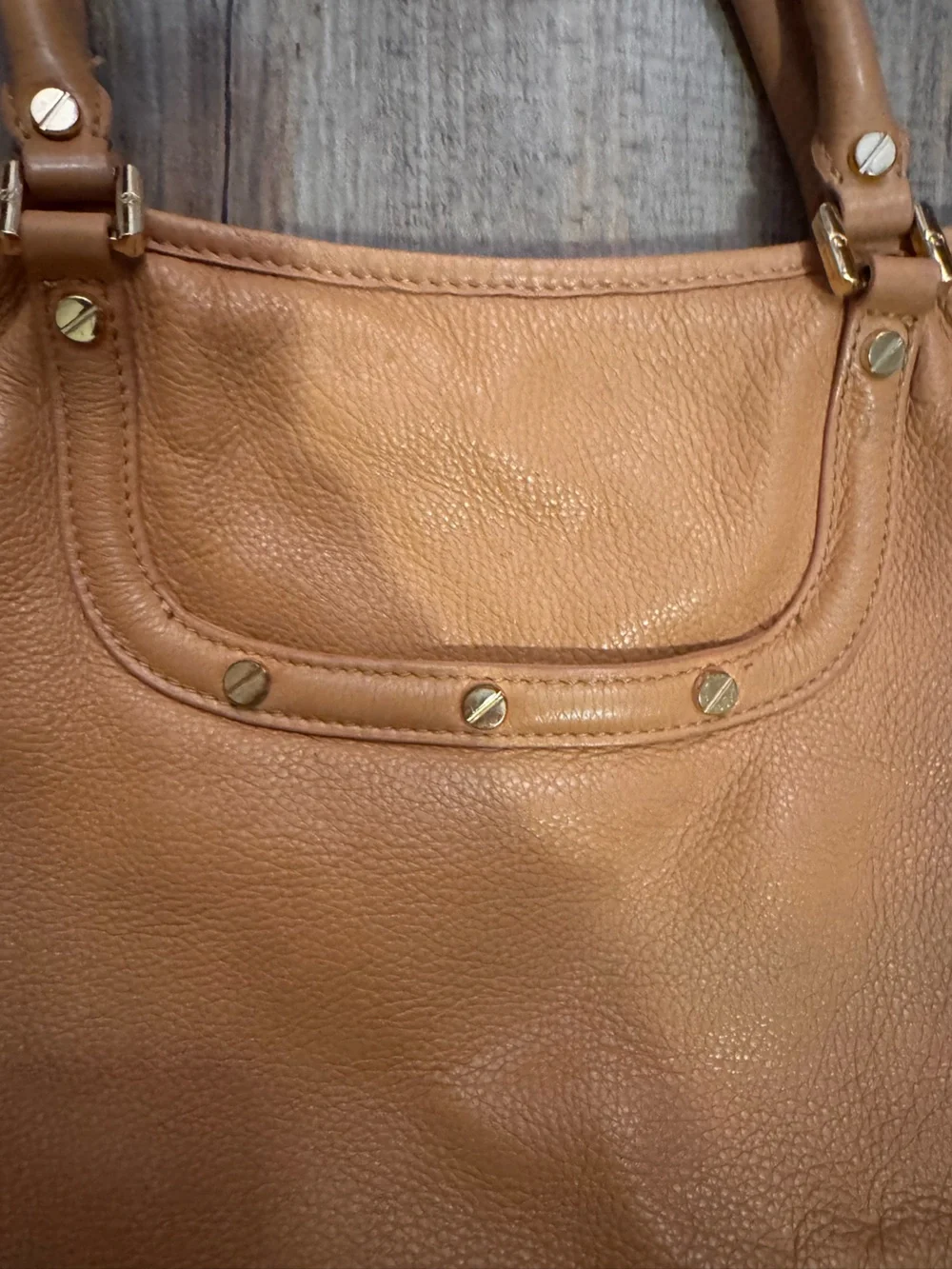 Tory Burch Amanda Beige Leather Tote with Gold Hardware